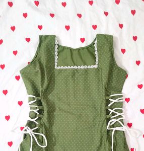 Chic side corset trending Kurti ☘️
