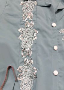 New partywear Elegant Embellished Teal cood set