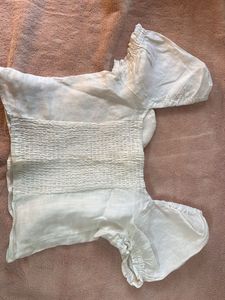White Off-Shoulder Puff Sleeve Top