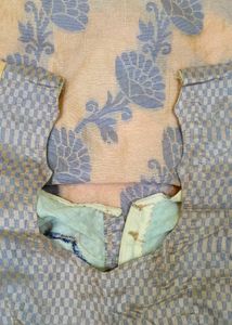 Peach and Slate Floral Banarasi Fabric