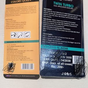Colors Queen Kajal &amp; Beauty Berry Mascara Set