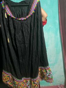 Embroidered Black Ethnic Skirt