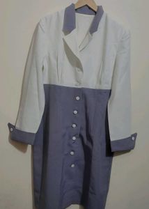 Lavender Color Block Button-Up Dress 36 Bust