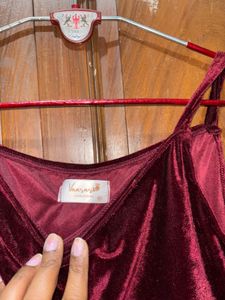 Burgundy Velvet Mini Slip 👗