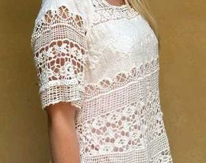 Crochet Floral Detail Top