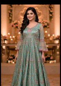Pakistani Embroidery Gown XL Size 3pc