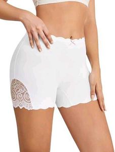 White Lace Trim Shapewear Shorts