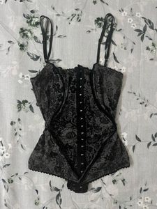 Vintage Floral Velvet corset top
