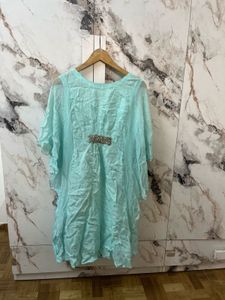 Stunning Teal Embellished Kaftan Gown
