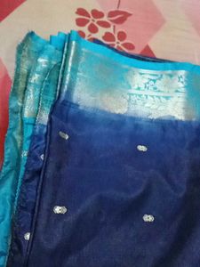 Blue &amp; Turquoise Banarasi Saree