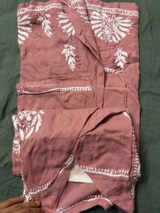 chikankari pink kurti short