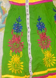 Embroidered Green &amp; Yellow Skirt