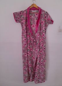 Pink Floral Printed Night Wear Maxi (Women's)