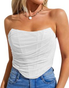 White Sheer Corset Tube Top