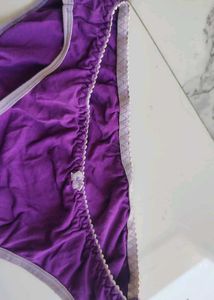 Purple Bikini Briefs with Bow Detail