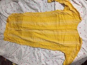 Yellow Embroidered Kurta
