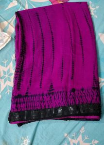 new pure marble Pink & Black Tie-Dye Saree
