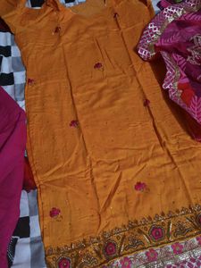 Designer Orange Kurta Set with Dupatta