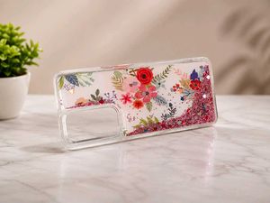 Sparkly Floral Liquid Phone Case