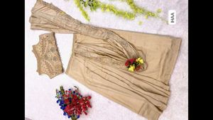 Elegant Cream Embroidered Saree