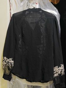 Embroidered Black Blouse