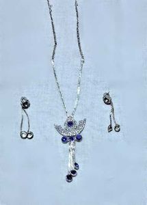 Sparkling Pendant Necklace & Earring Set