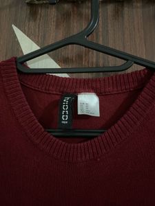 H&amp;M Maroon Short Sleeve Cropped Top