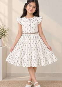 Cute Floral Print Dress for Girls