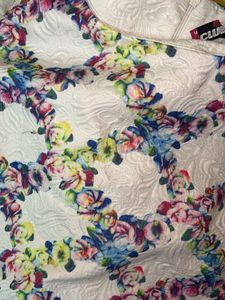 Floral Textured Sleeveless Mini Dress