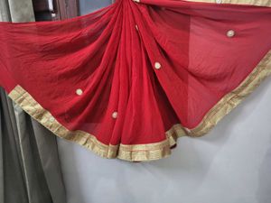 Beautiful Red saree in pure fabric