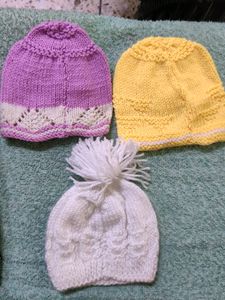 Woollen Caps (Set Of 5), New Born To 12 Mon