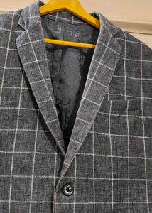 Checked Pattern Gray Blazer