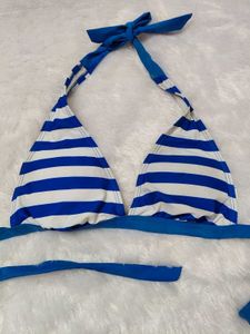 Striped Halter Bikini Top