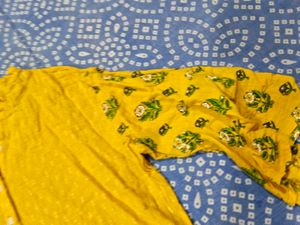 Yellow Printed Kurta 34-36