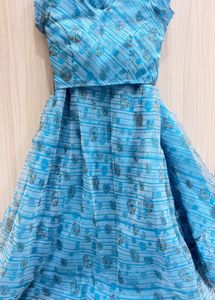 Beautiful Blue Printed Ethnic Gown