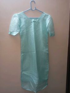 Light Blue Kurta Set with White Pants