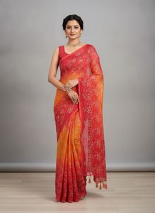 Ombre Embroidered fancy Saree with Tassels