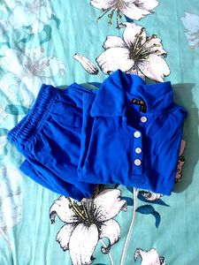 Blue Cord Set For Girls