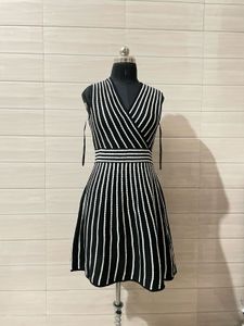 Calvin Klein Chic Striped Knit V-Neck Dress