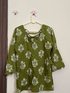 Stylish Green Printed Kurta
