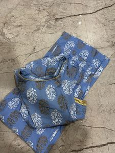 Blue Floral Kurta Set
