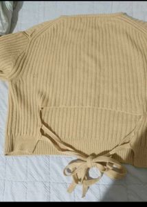 Yellow Knit Sweater with tie back