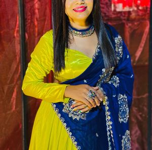 Vibrant Yellow Lehenga Choli two piece Set