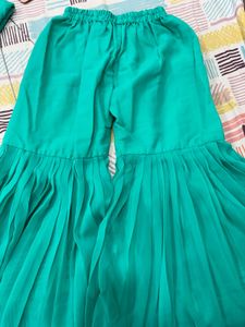 Elegant Teal Kurta Set with Sharara Pants