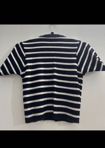 Striped Cropped Knit Top