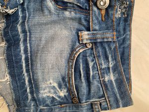 Distressed Denim Cut-Off Shorts
