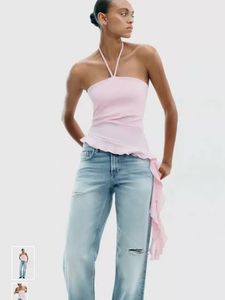 Elegant Halter Neck Ruffled Top