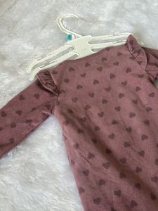 New Adorable Pink Heart Footie Pajamas