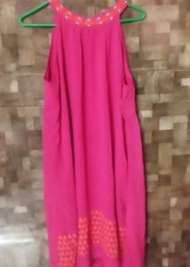 Bright Pink Halter Dress
