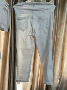 White Puff Sleeve Top &amp; High Waist Pants Set